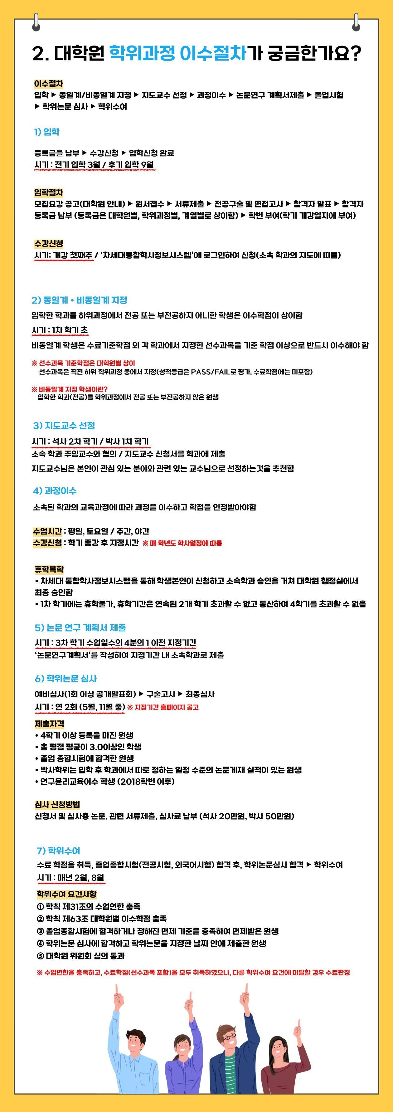 2. 대학원 학위과정 이수절차가 궁금한가요?