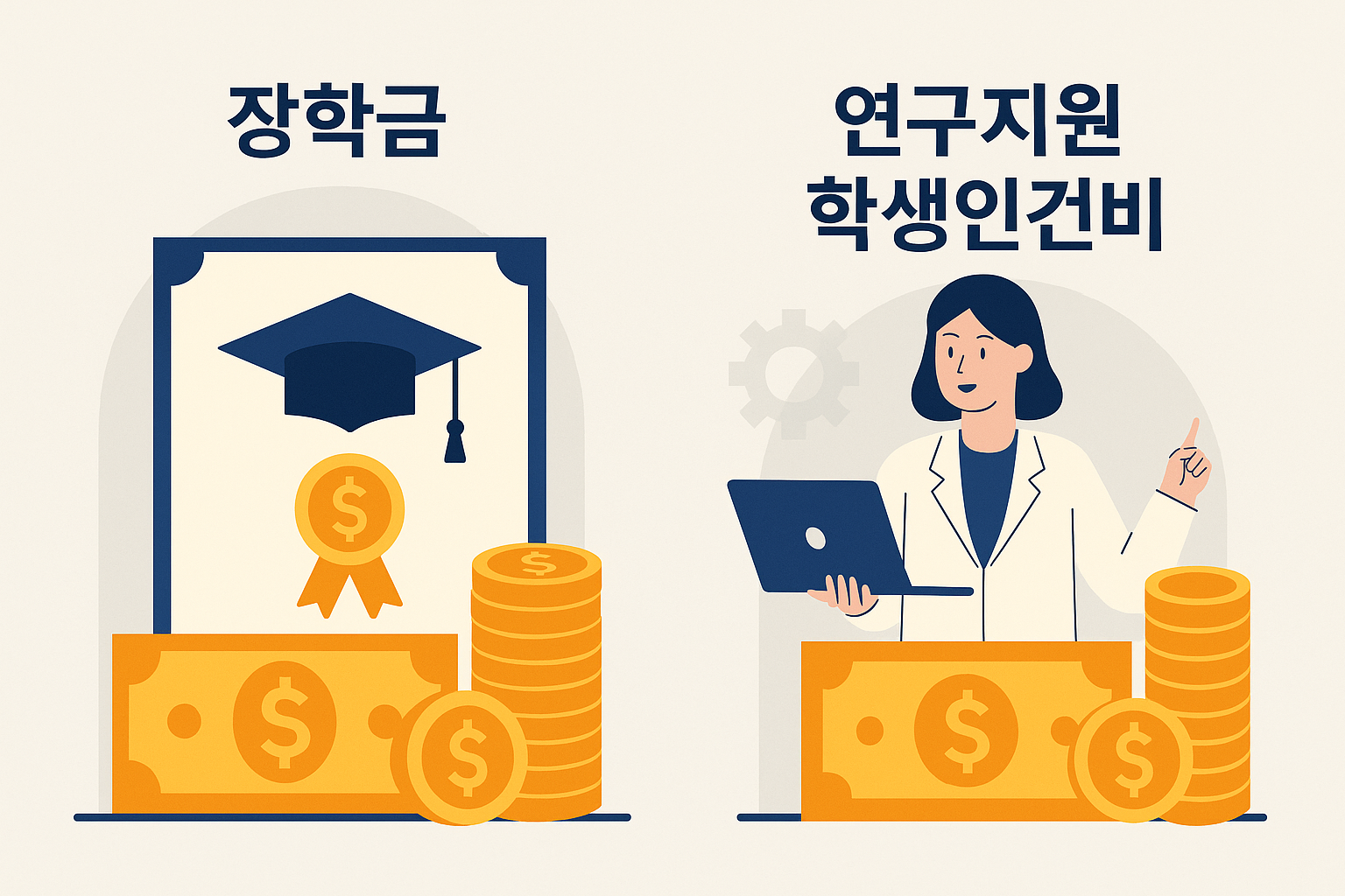 1년간 창의융합학과 학생 재정 지원 현황